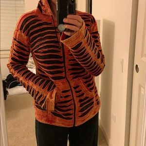 Orange/ black stripes hoodie